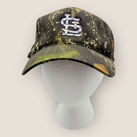 St. Louis Cardinals Camo Mesh Adjustable Hat Rhinestone Logo Port Authority - Picture 1 of 8